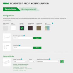 Screenshot Nordwest Profi Fensterbank-Konfigurator